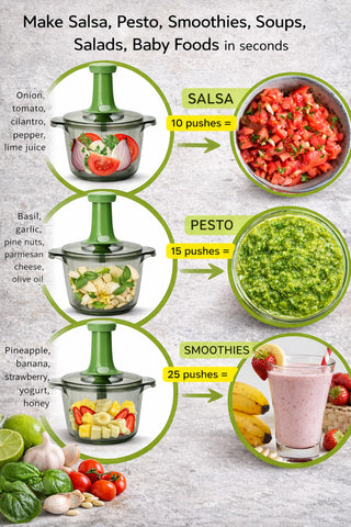 Brieftons Express preparing fresh salsa showing quick meal prep benefit