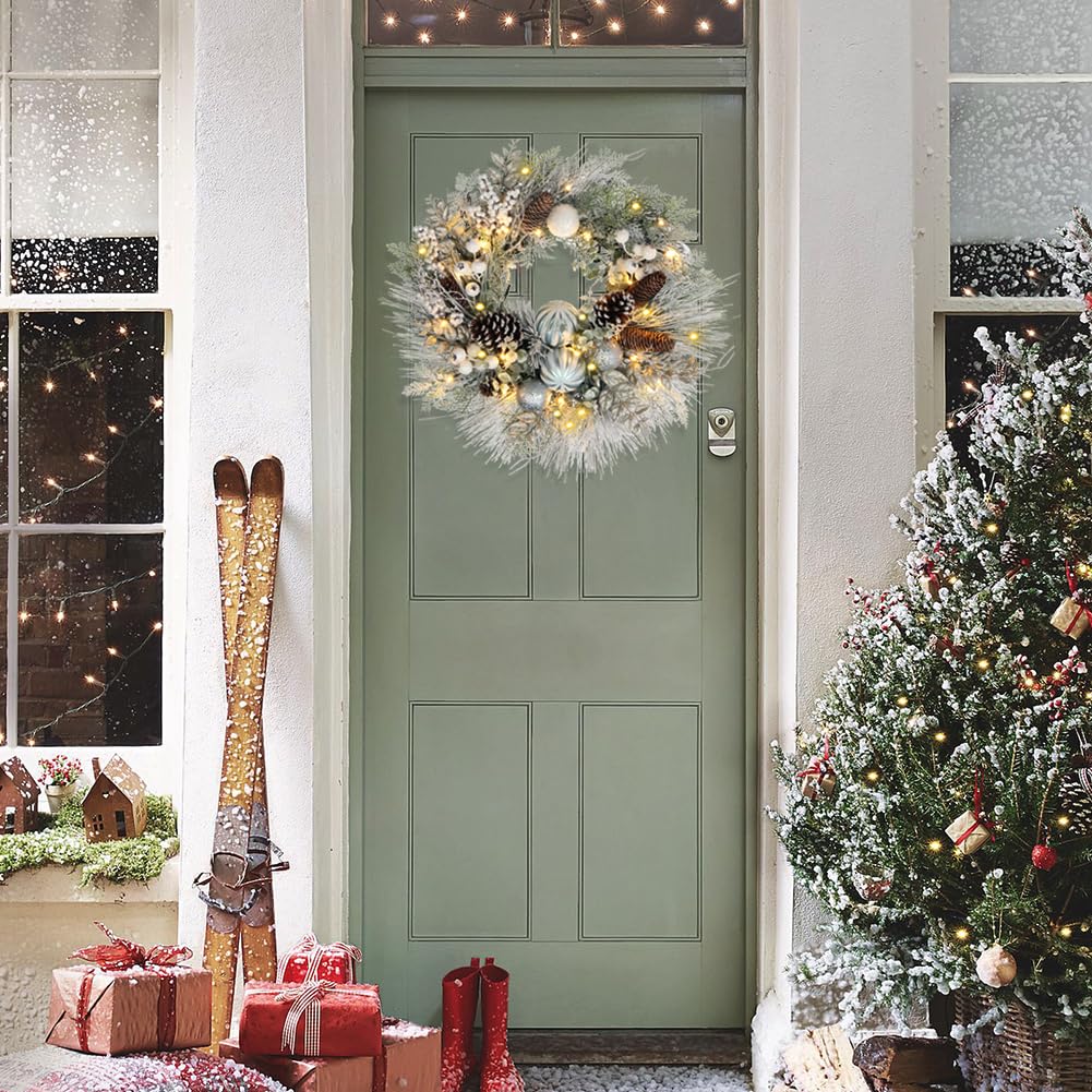 Briful wreath size comparison on door demonstrating proper scale