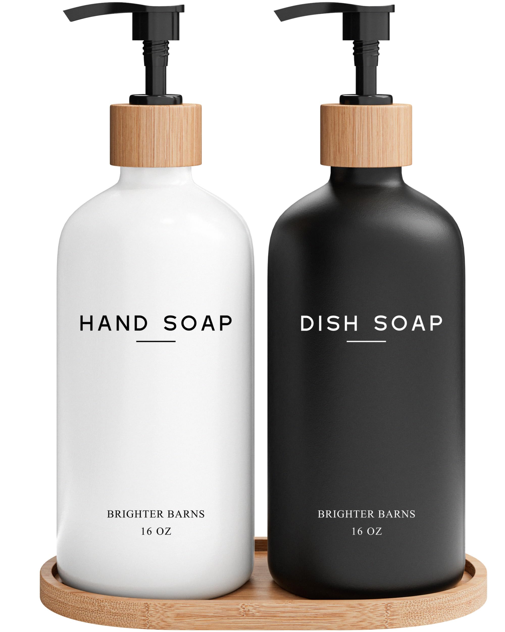 Brighter Barns front view of soap set showing neat sink organization