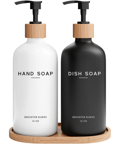 Brighter Barns front view of soap set showing neat sink organization