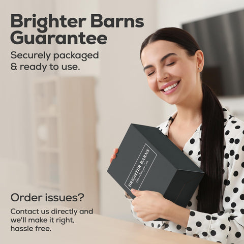 Brighter Barns dispensers styled on kitchen counter demonstrating polished, café-ready look benefit