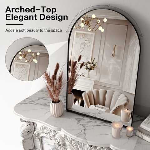 Brightify mirror back view showing two metal hangers for easy secure installation