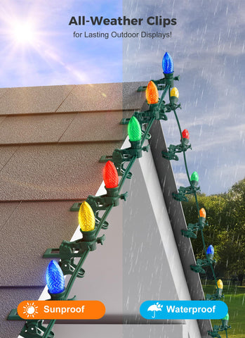 Brightown clip gripping a C9 bulb demonstrating stable support for large bulbs