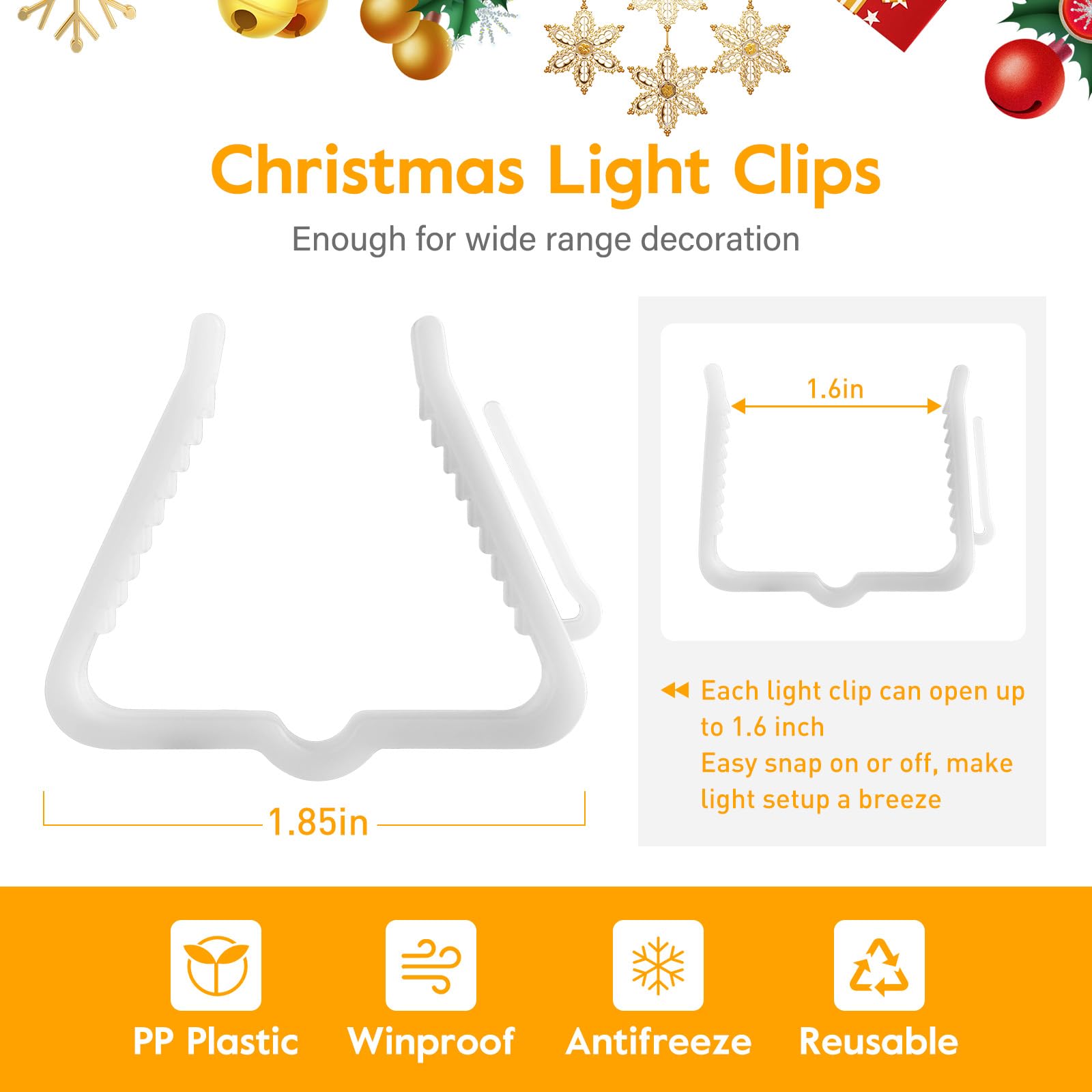 Brightown close-up of U-shape clip detail demonstrating secure grip
