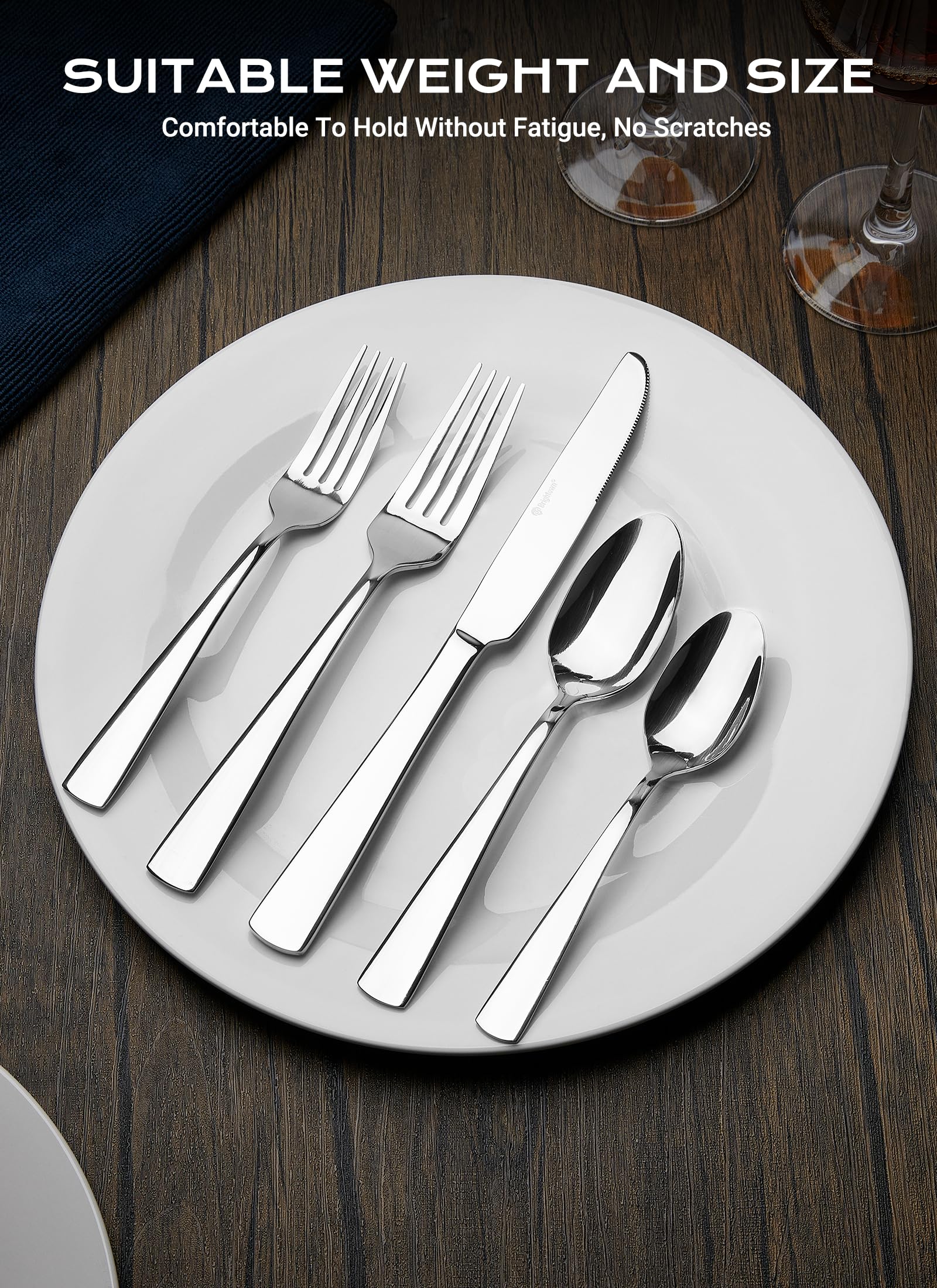Brightown arranged forks and spoons showing consistent design and balance