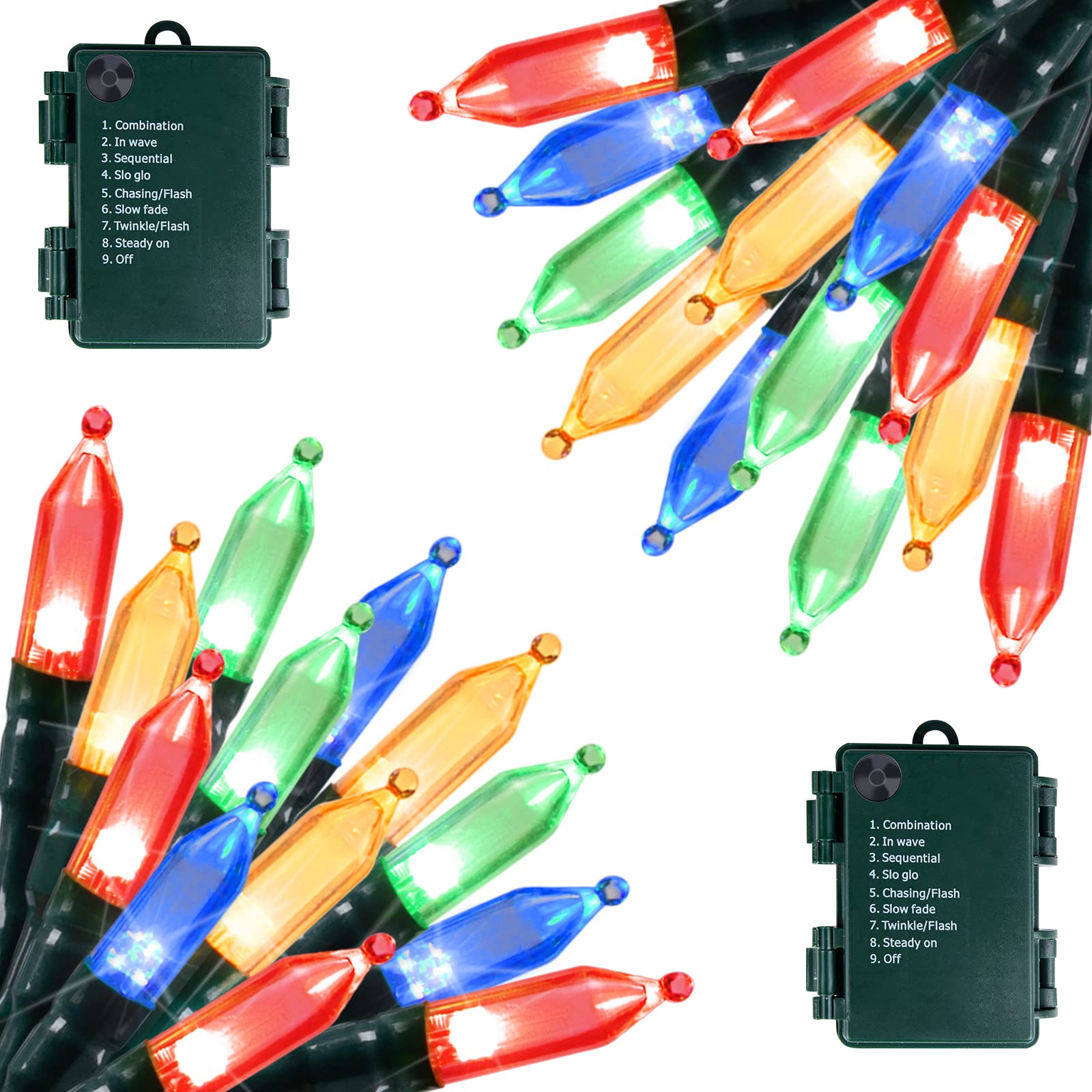 Brightown front packaging showing two 18ft multicolor LED strands and benefits