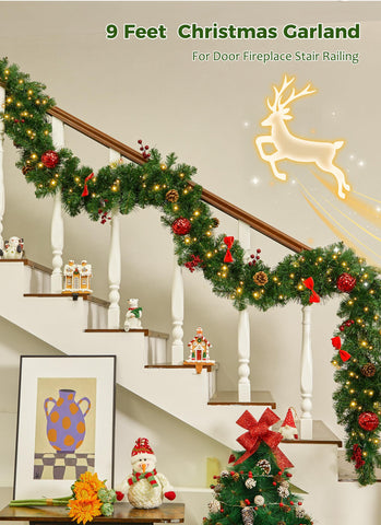 Brightown garland styled on mantel creating cozy holiday ambiance