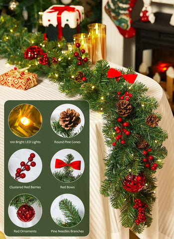 Brightown ornaments and bows highlighting ready-made decorative accents