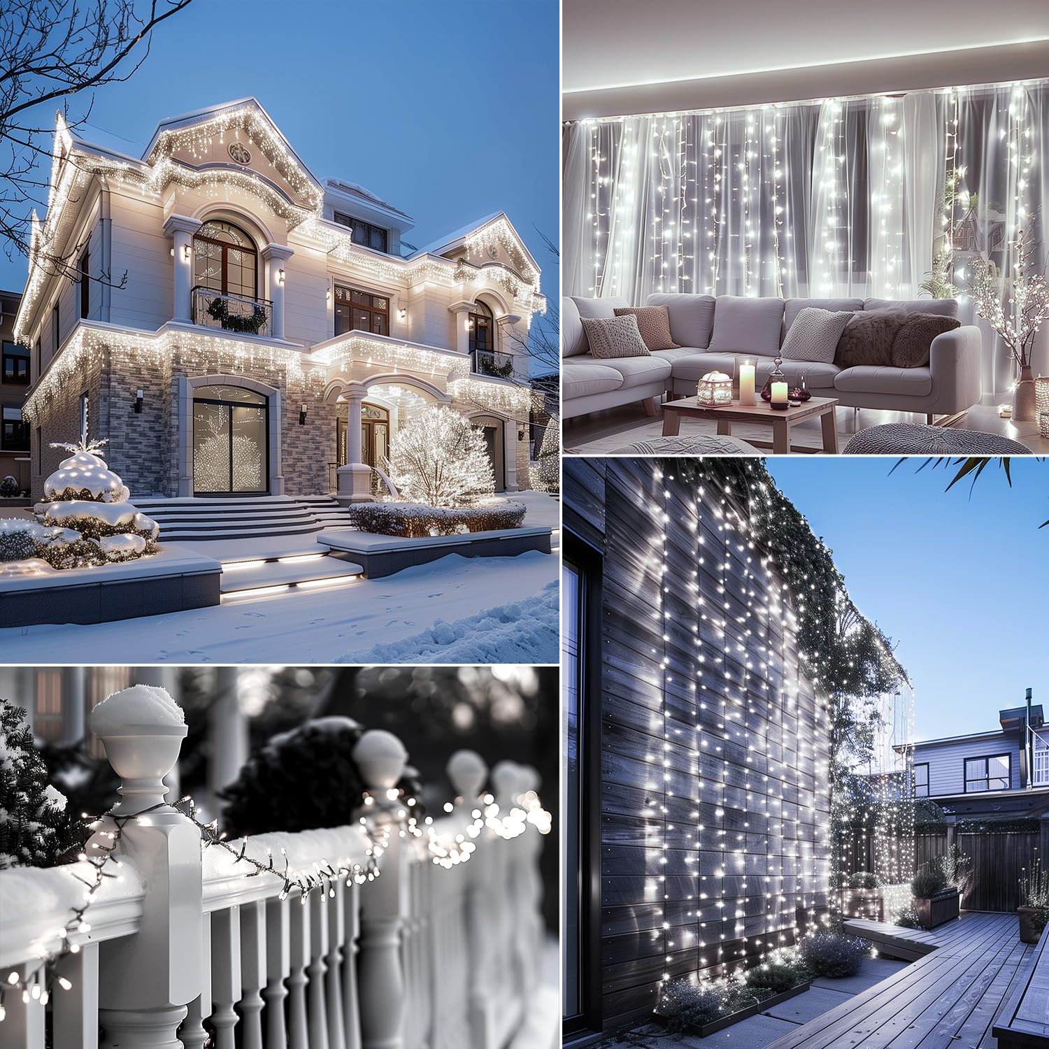 Brightown lights wrapped around a tree creating warm ambiance for outdoor decor