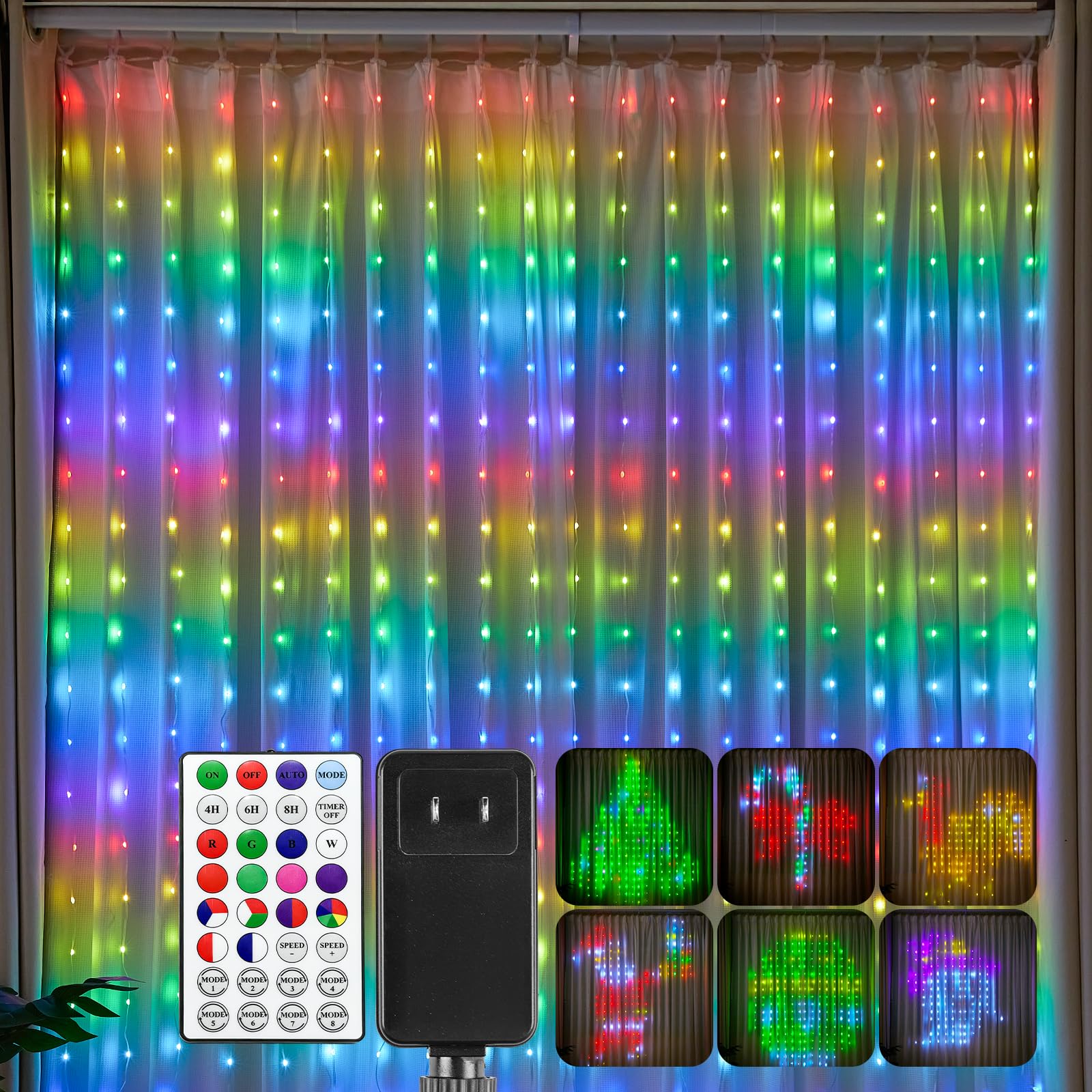 Brightown window display at night delivering festive and eye-catching color