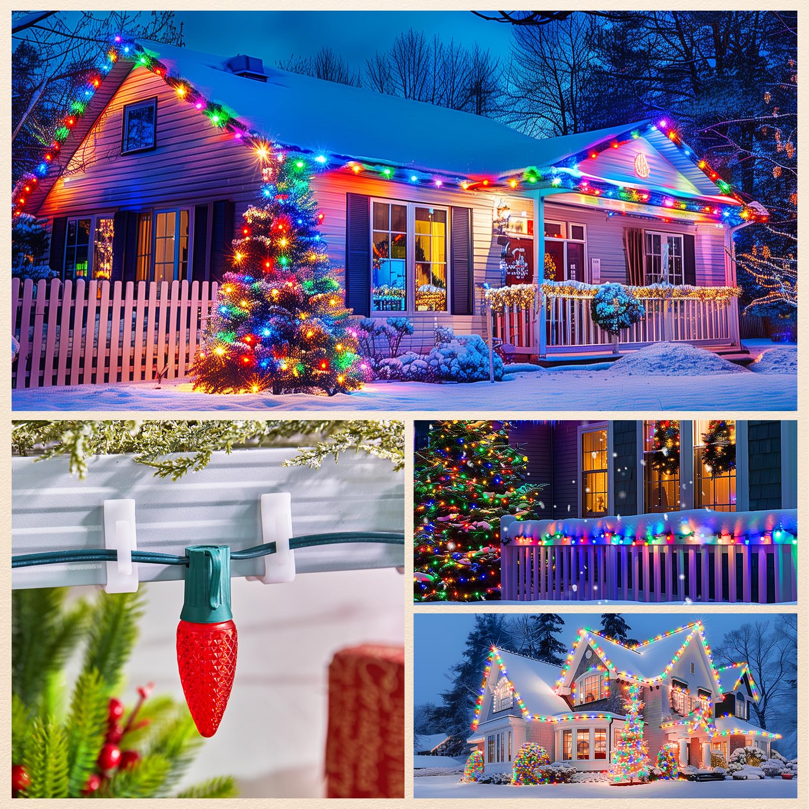Brightown outdoor holiday scene with clips for professional look