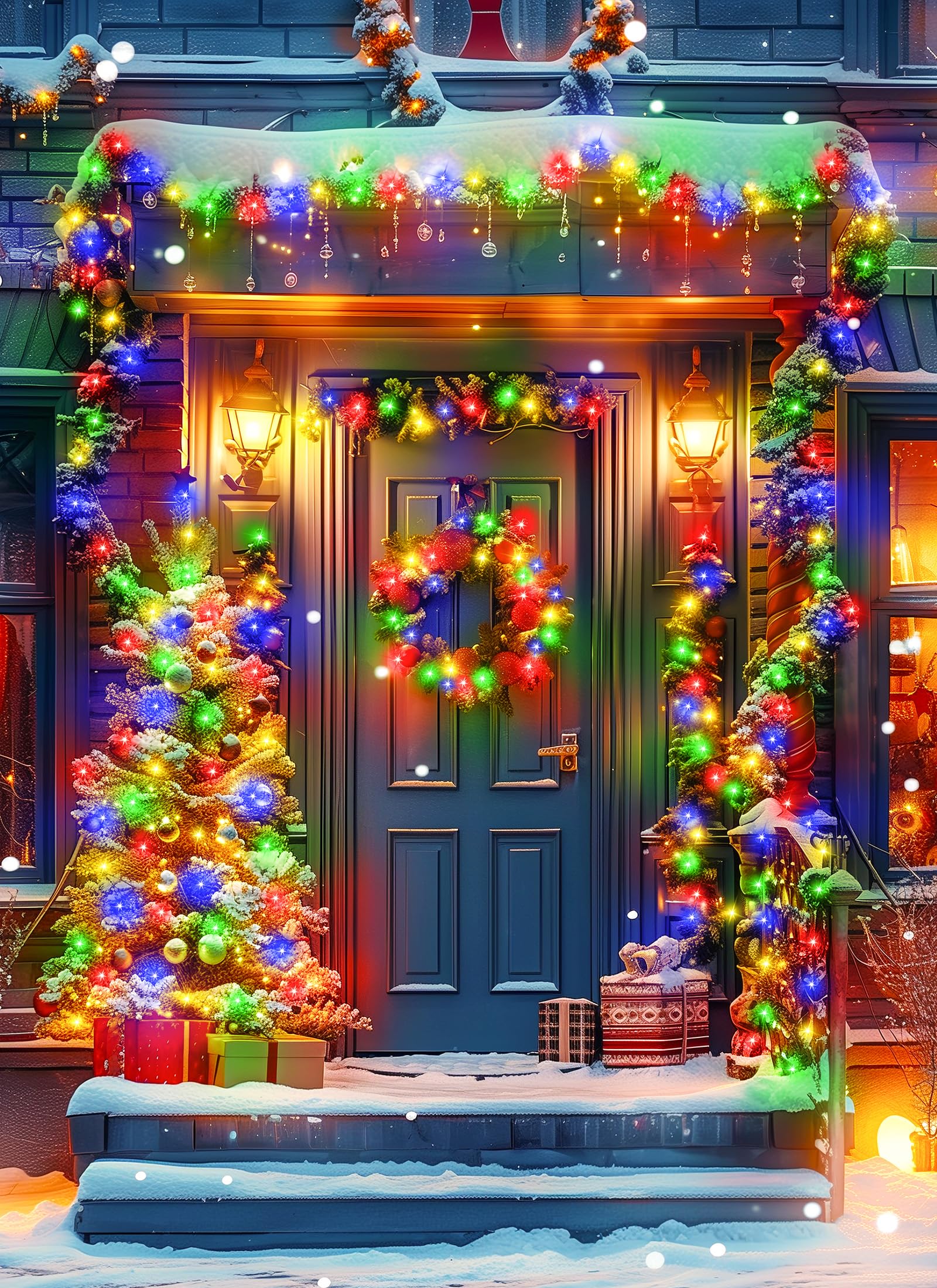 Brightown lights on porch at night for safe decorative illumination