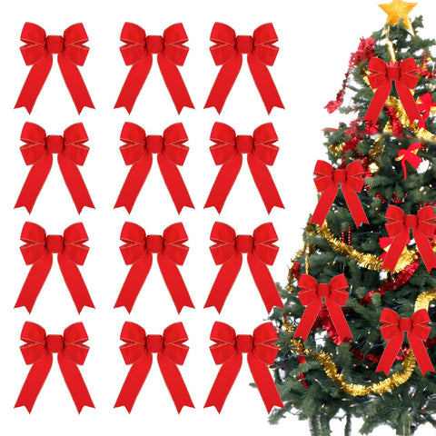 Brightown red velvet bow front view showing festive shape and rich color benefit