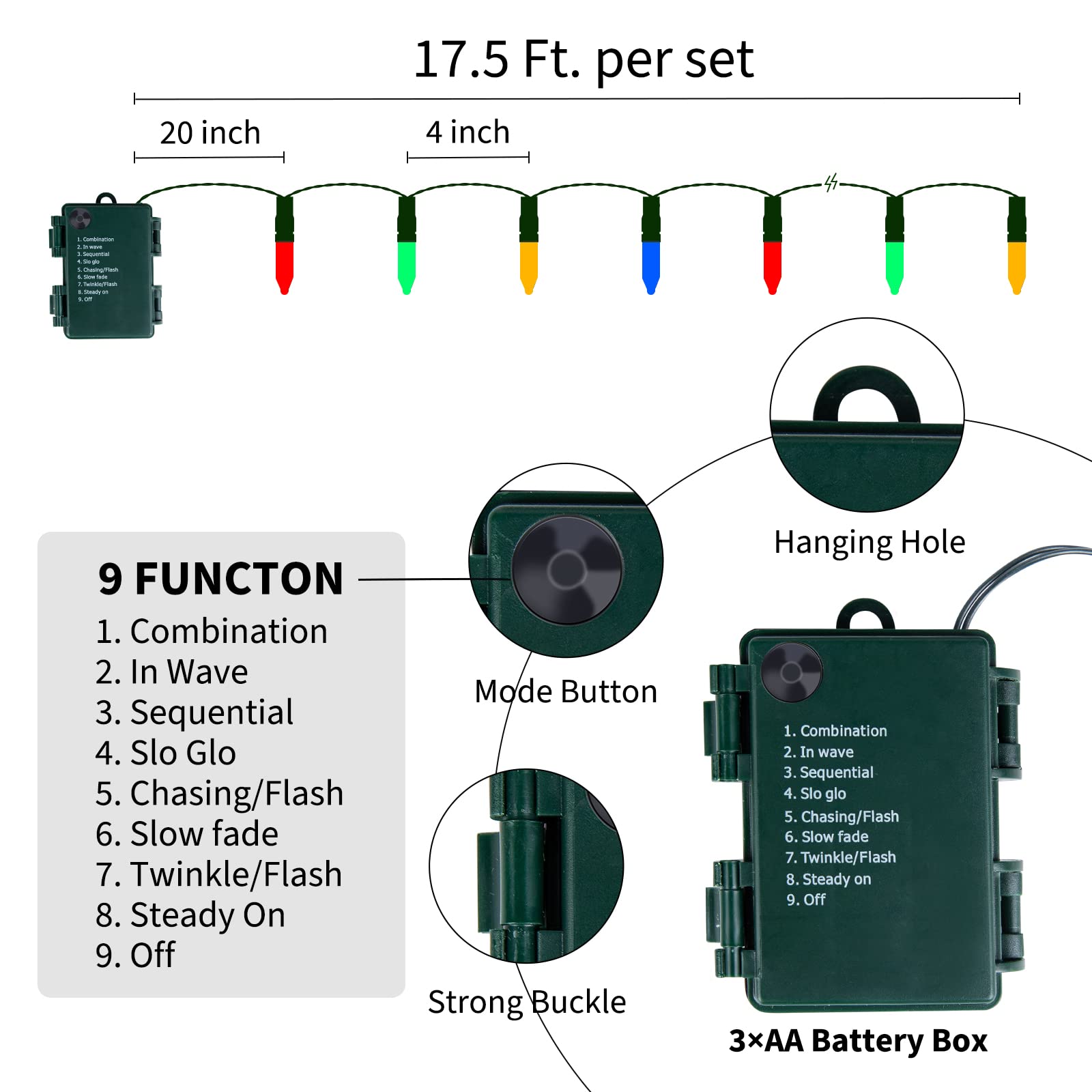 Brightown string lights next to hand showing flexible thin wire scale