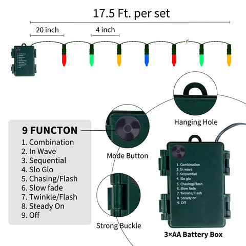 Brightown string lights next to hand showing flexible thin wire scale