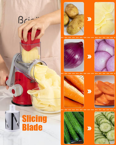 Brigii vacuum base detail locking the grater to counter for stable use