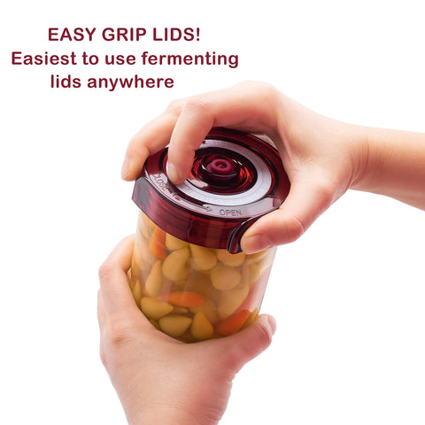 Brillenti jar in use with vegetables showing clean, no-burp fermentation