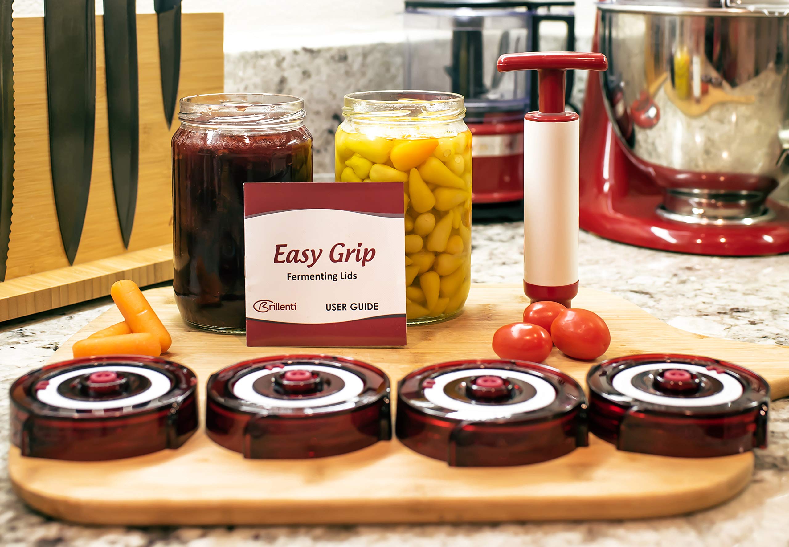 Brillenti low profile lids in cupboard showing space-saving storage