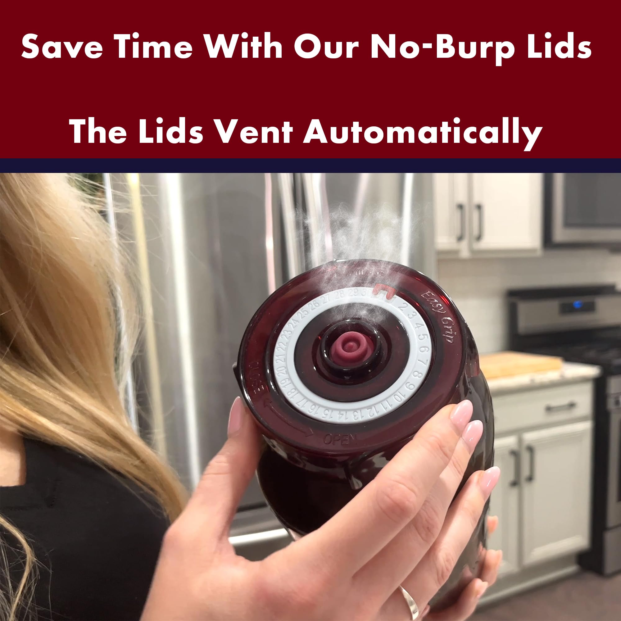 Brillenti oxygen extractor pump next to jar demonstrating air removal
