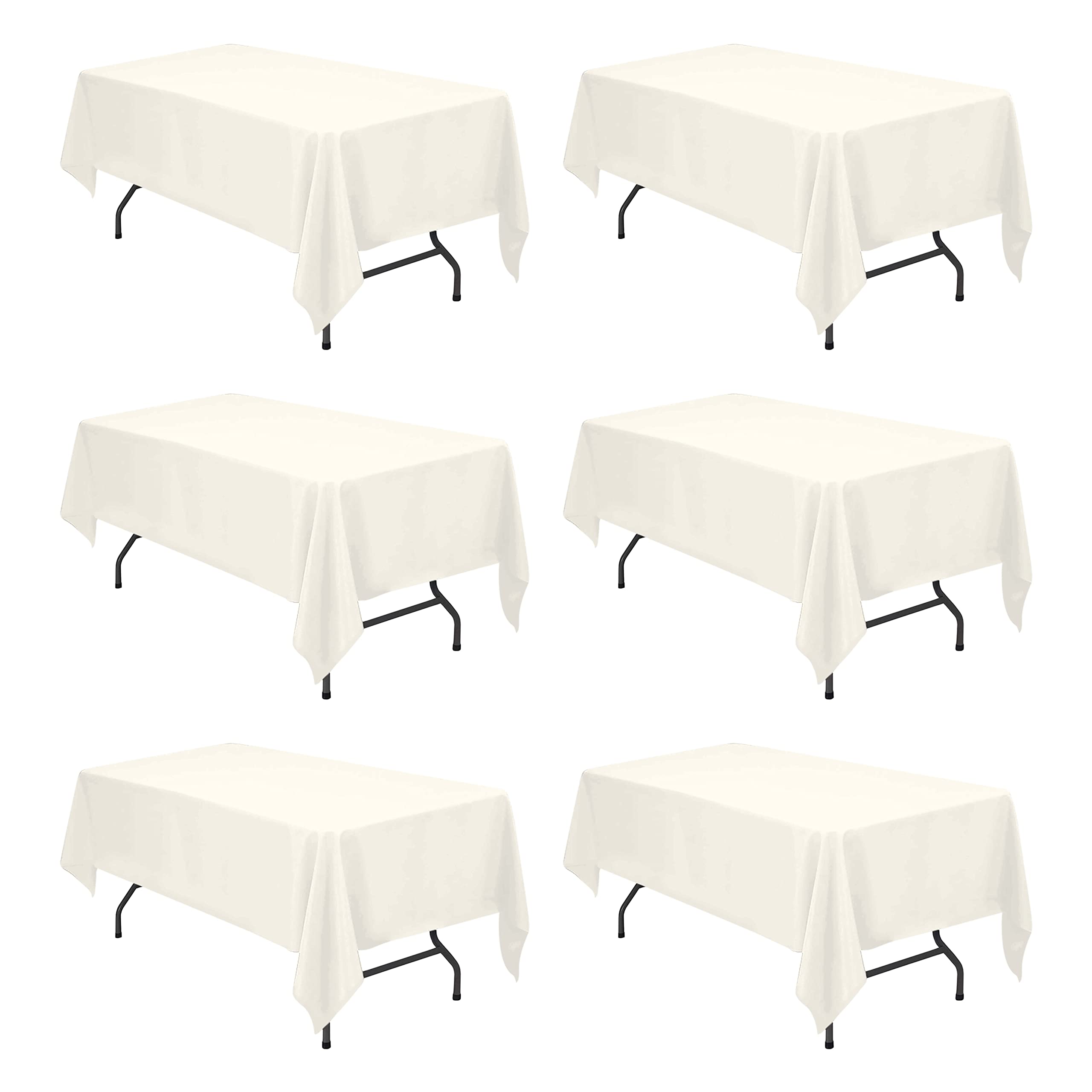 BRILLMAX front pack of six ivory tablecloths, ready for events