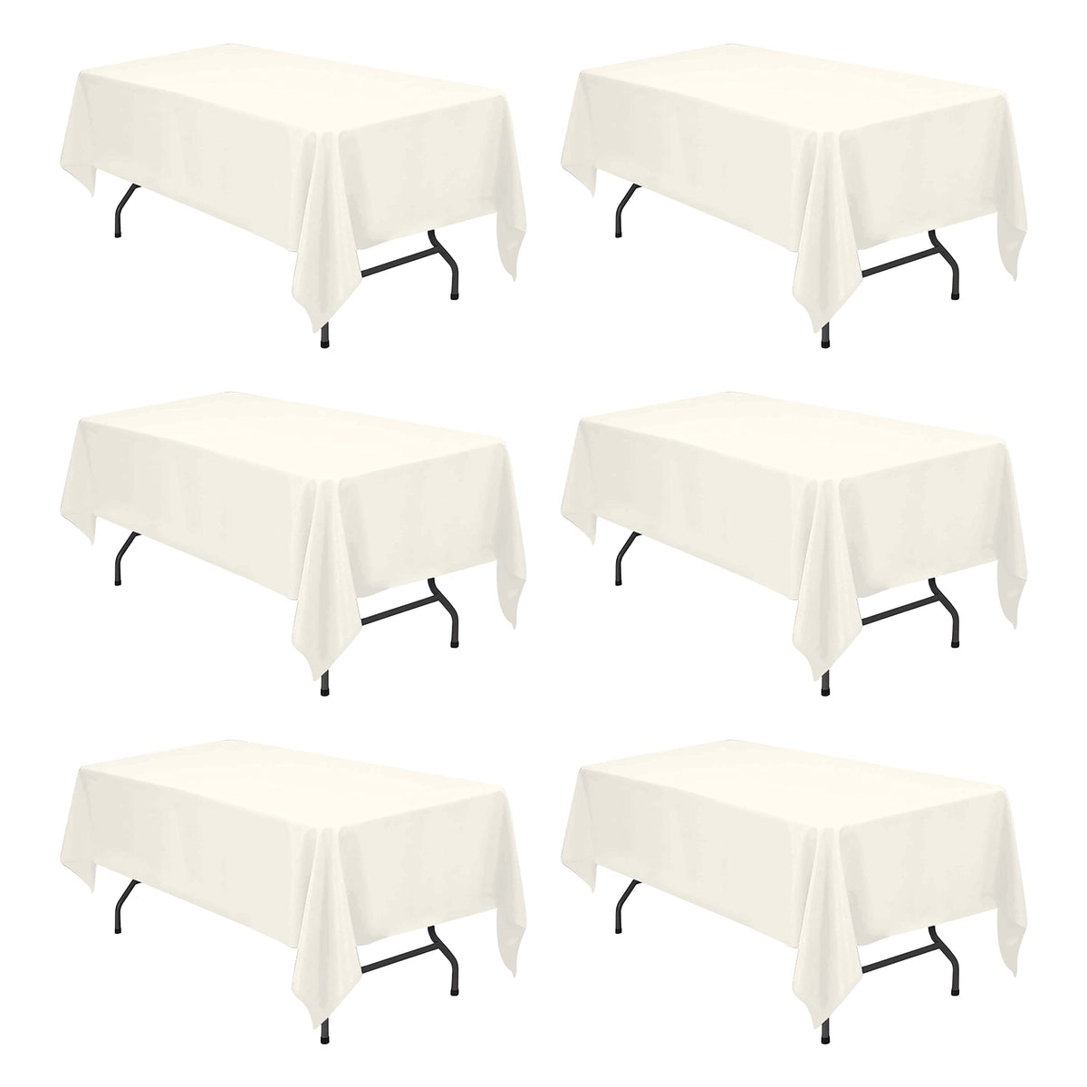 BRILLMAX front pack of six ivory tablecloths, ready for events