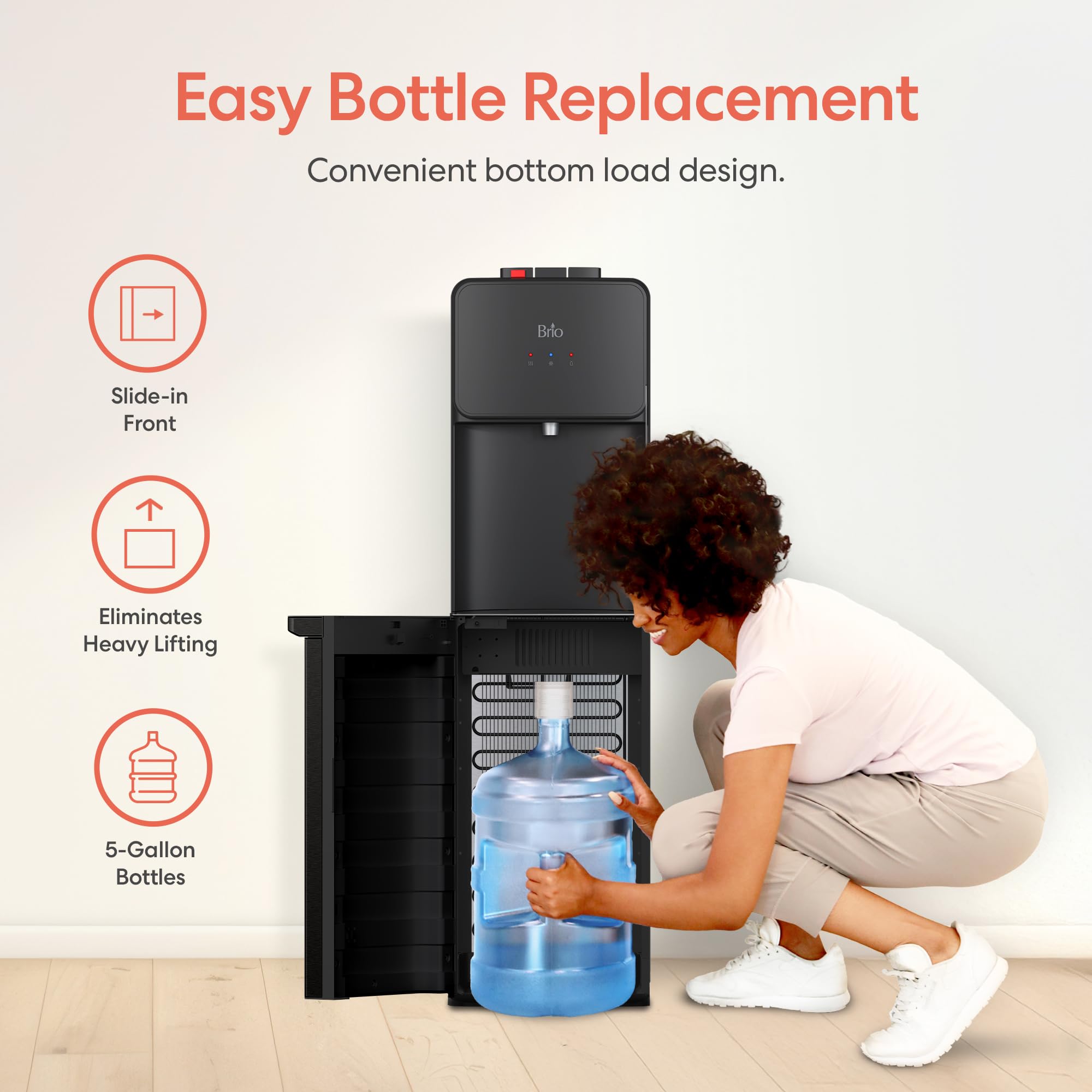 Brio 130 dispensing hot water into a mug demonstrating fast beverage preparation