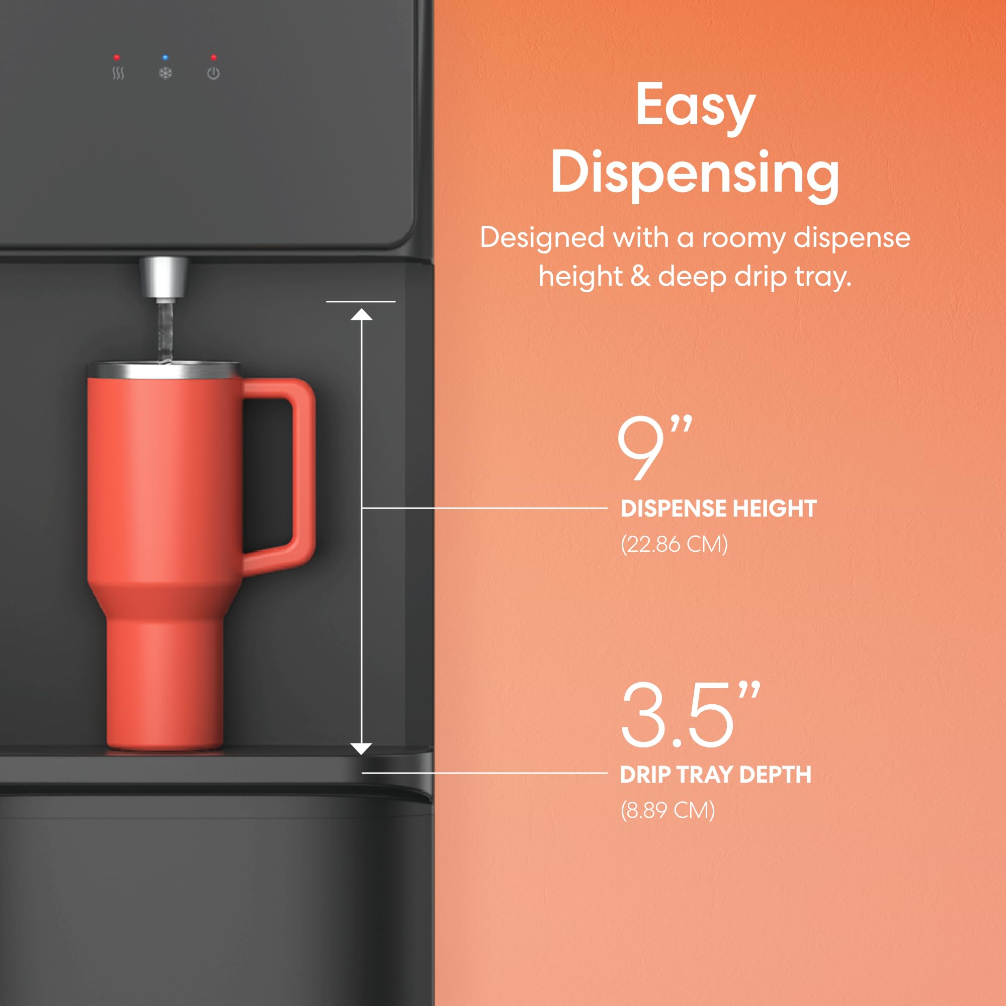 Brio dispensing into a cup demonstrating quick pour and everyday convenience