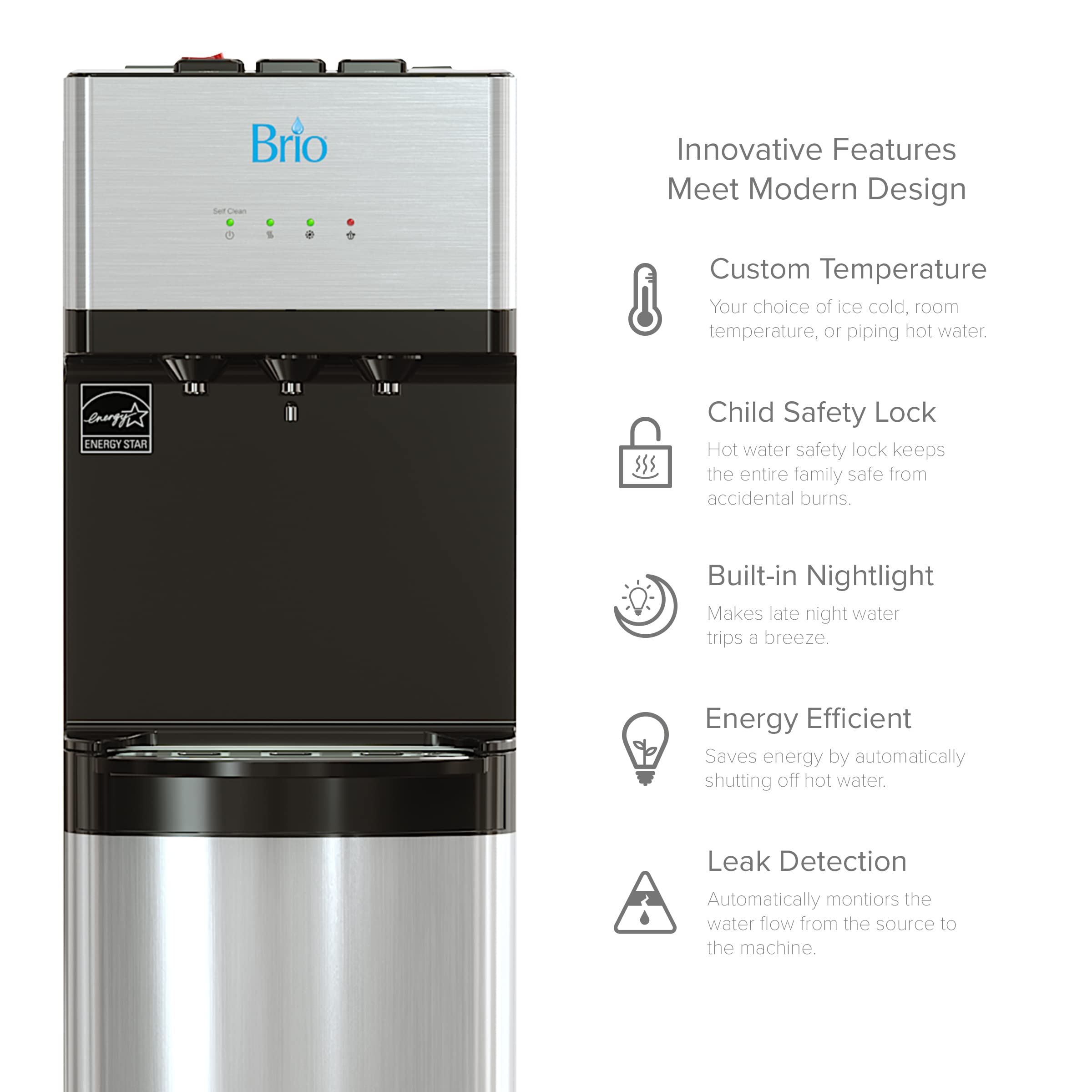 Close-up of Brio 2-stage filter highlighting carbon block texture for improved taste