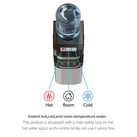 Brio close-up of hot spout with child safety lock for protected hot dispensing