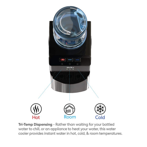 Brio illuminated dispense area at nightlight for safe, spill-free pouring in dim light