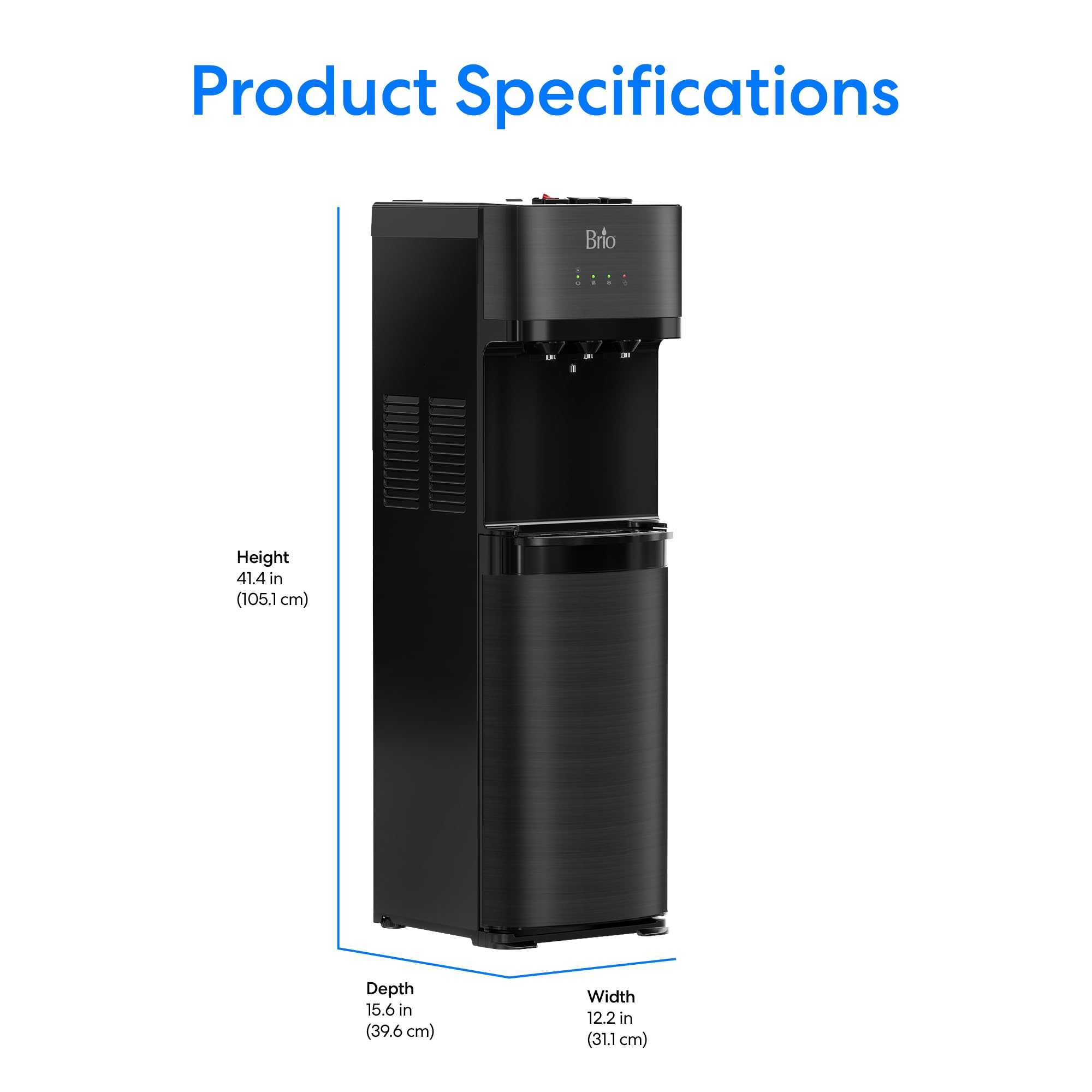 Brio side profile black stainless highlighting modern design and durability