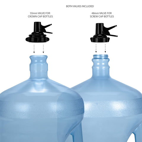 Brio two valves and caps displayed, showing BPA-free fast flow