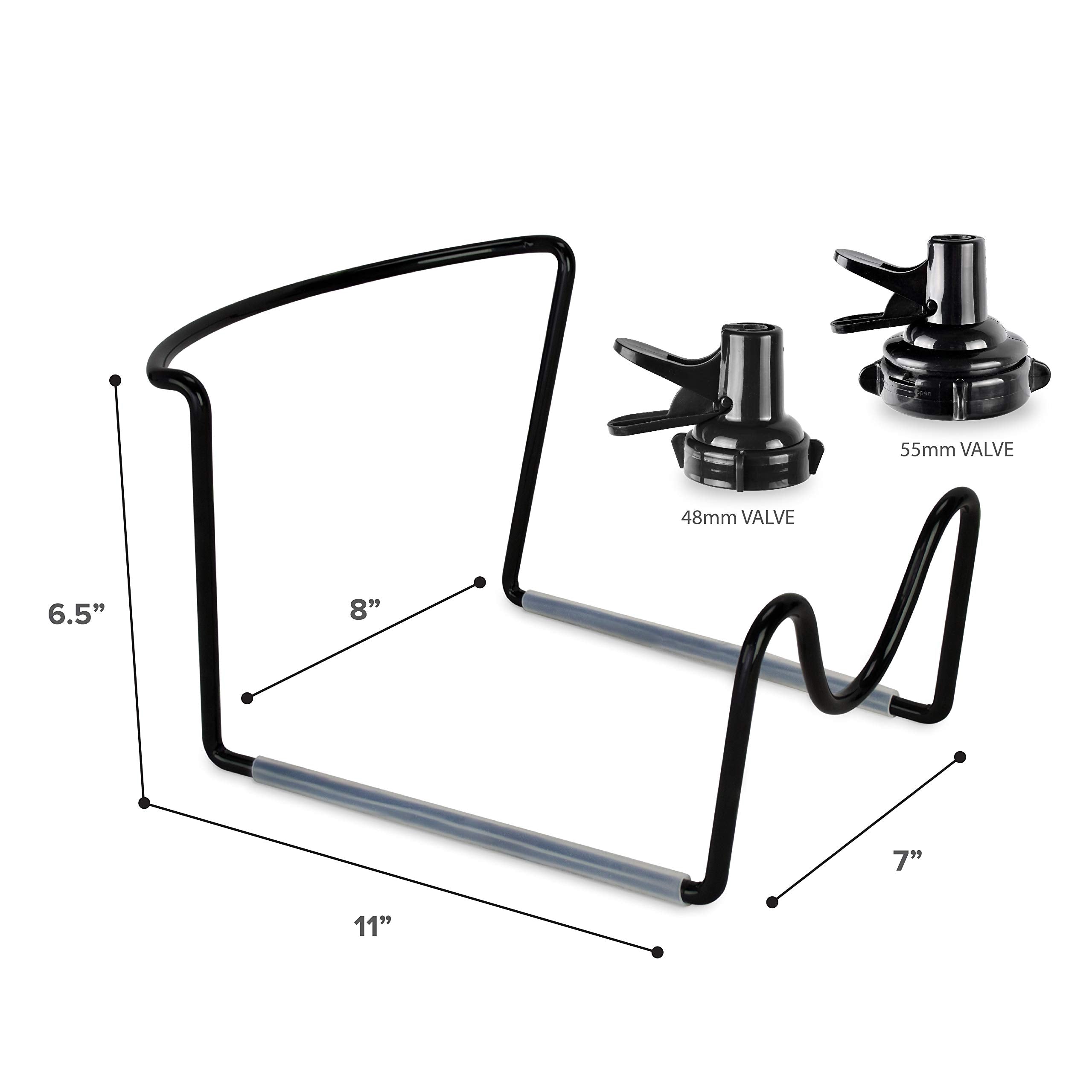 Brio stand holding a 5-gallon bottle for easy pouring benefit