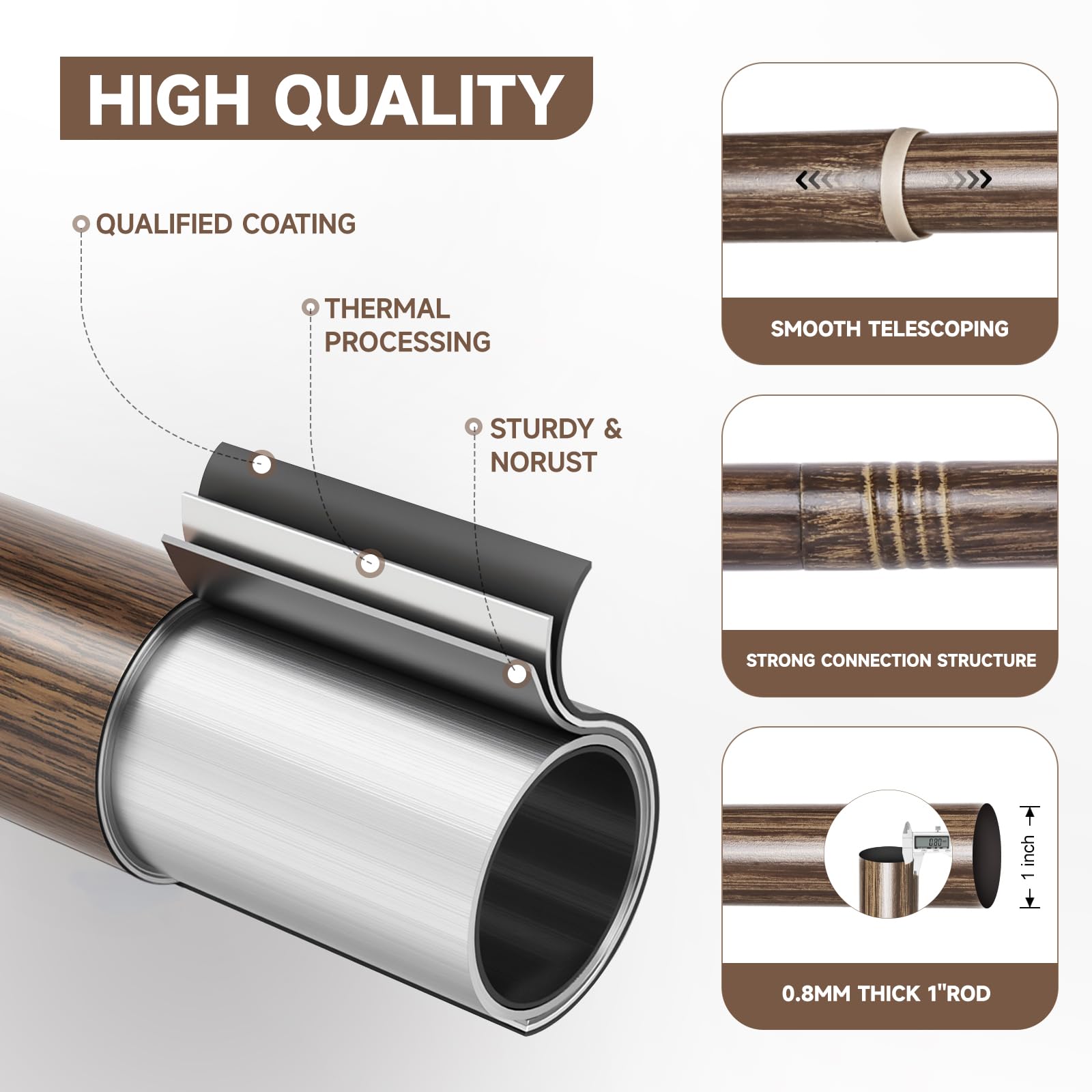 BRIOFOX close-up imitation walnut grain highlighting realistic texture and durable finish
