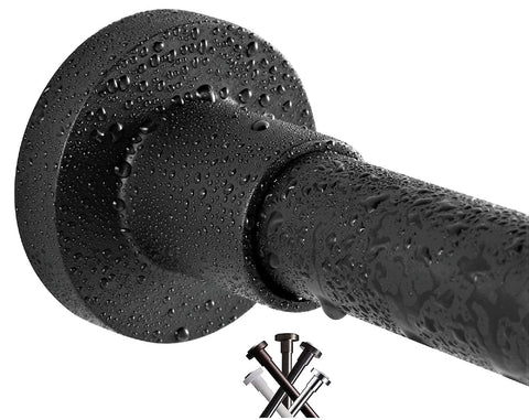 BRIOFOX front view of matte black rod showing sleek profile and easy installation benefit