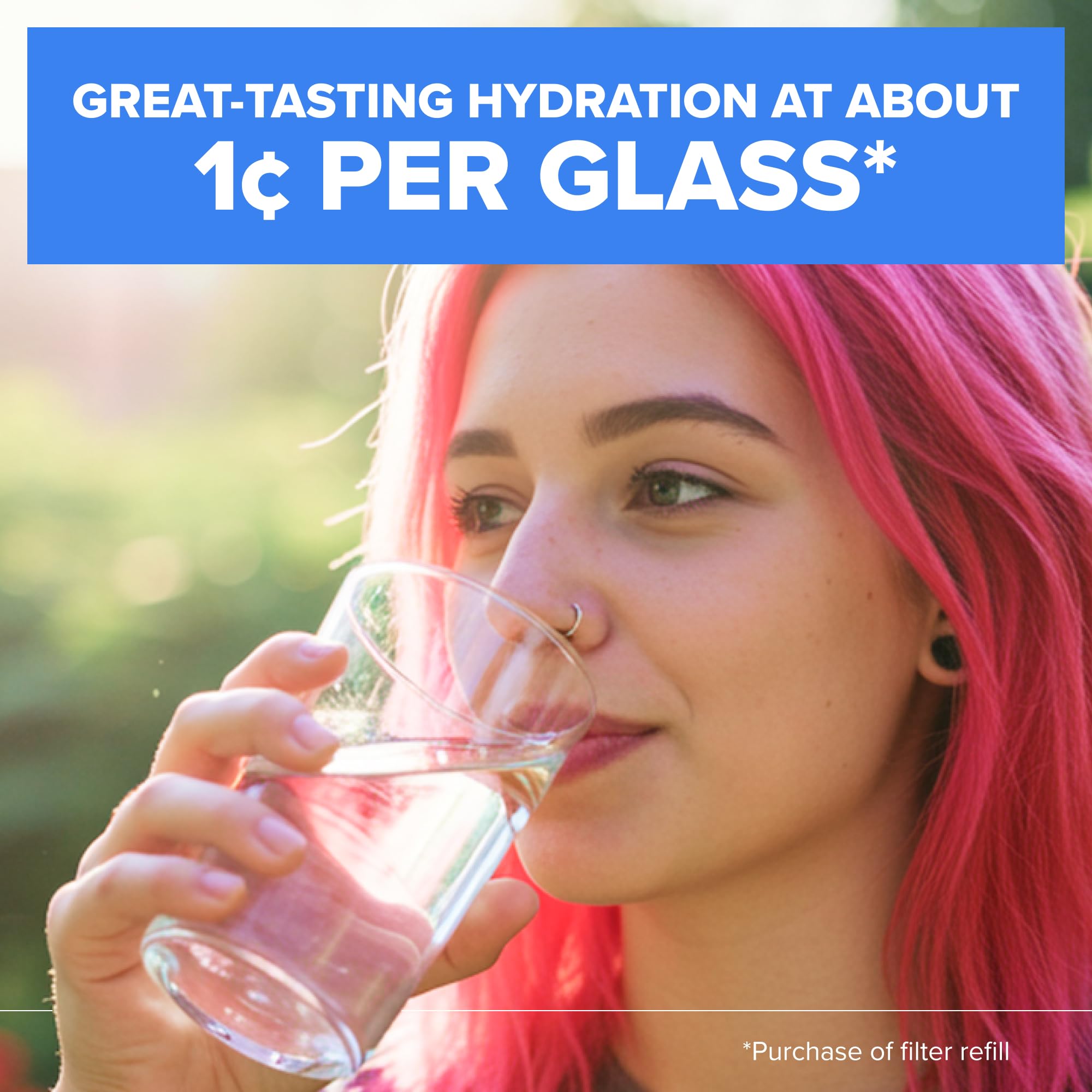 BRITA pouring into glass demonstrating smooth drip-free pour