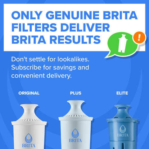 Top-down view of BRITA pitcher filled with water showing full capacity