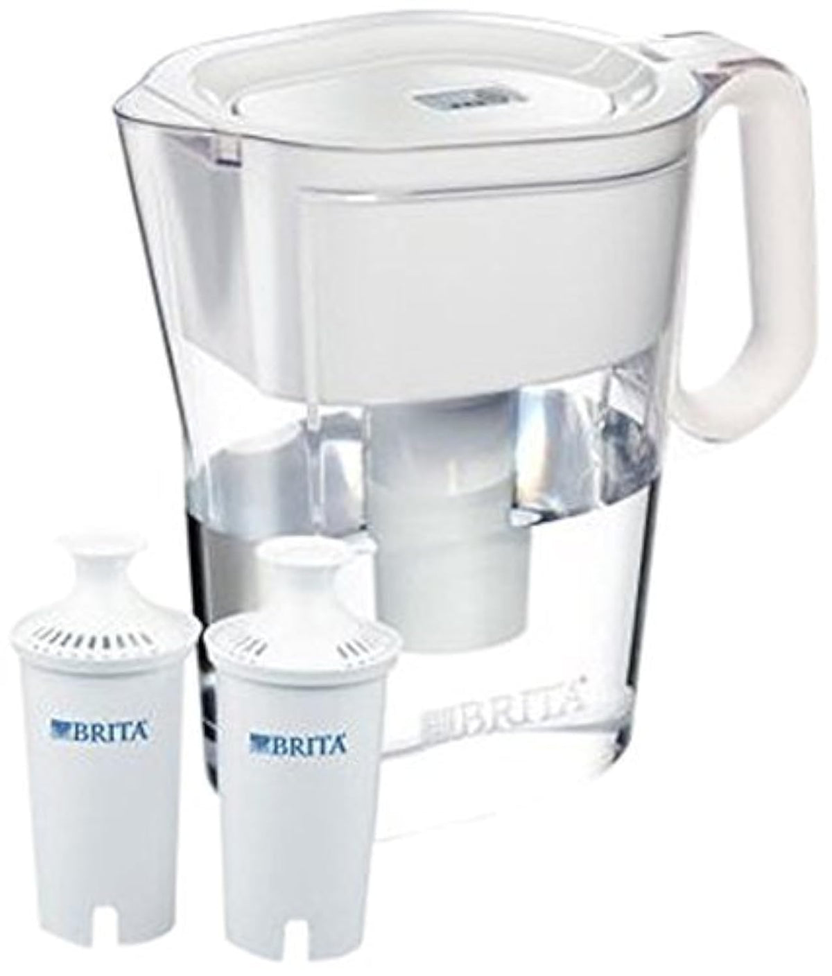BRITA Wave clear pitcher front view showing compact size and easy-fill benefit