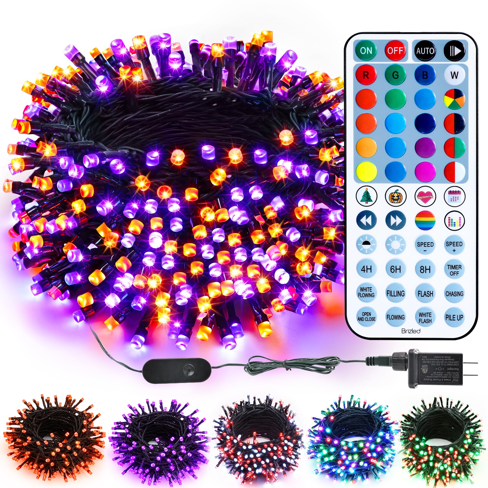 Brizled front packaging showing Halloween lights and product details for easy identification