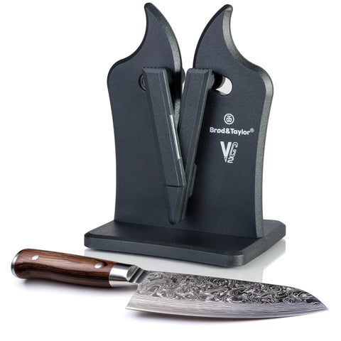 Brod & Taylor VG2 front view showing compact sharpener and guided V