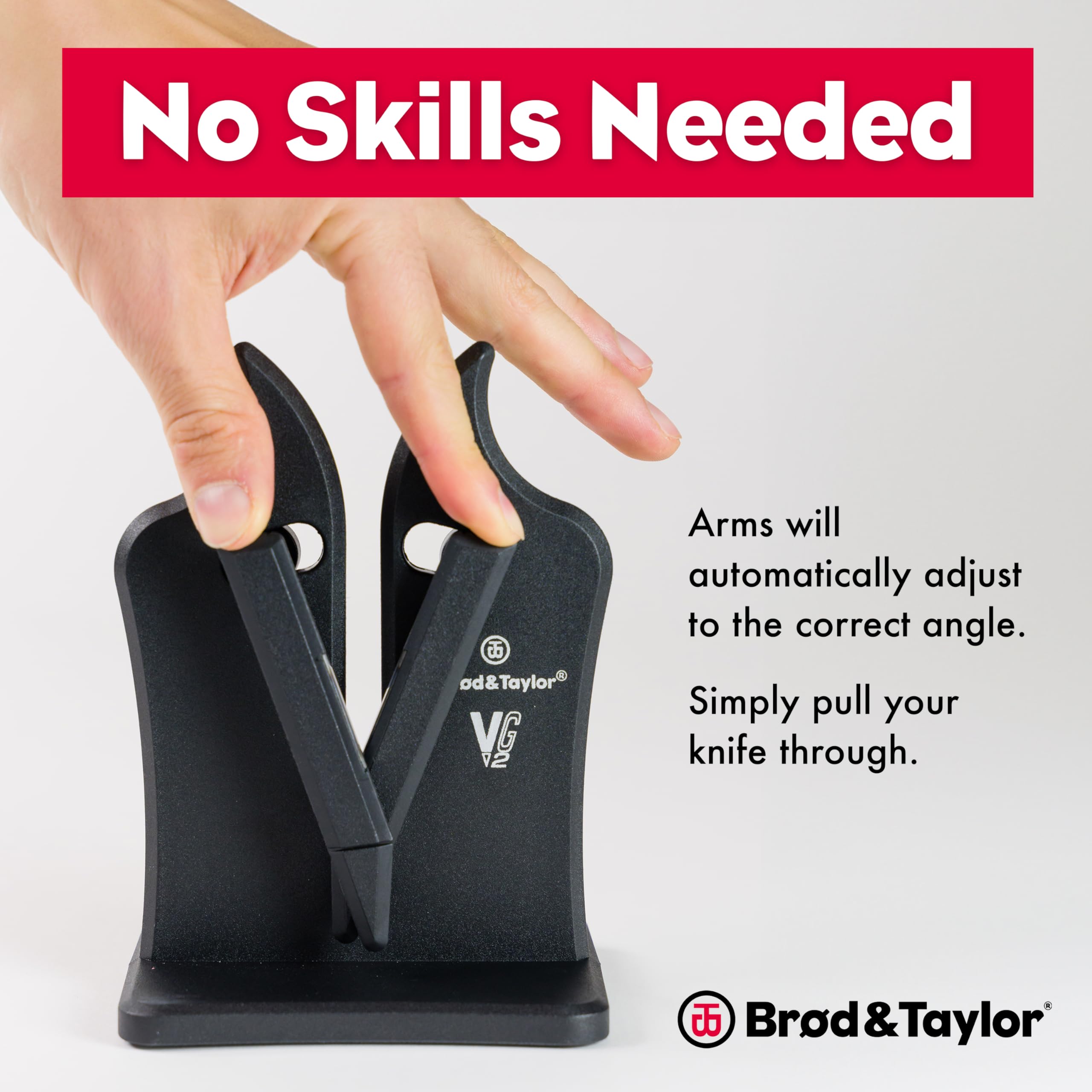 Brod & Taylor VG2 being used on a kitchen counter for quick blade touch-up