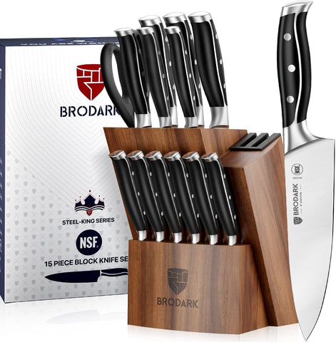 BRODARK full set with wood block showing neat kitchen storage and quick access