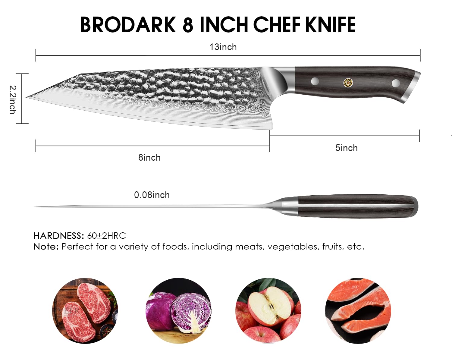 BRODARK full-tang triple-rivet join showing stable construction and improved balance