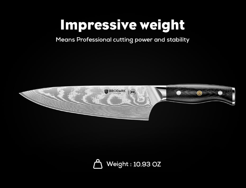 BRODARK knives chopping vegetables in action for precise slicing and speed