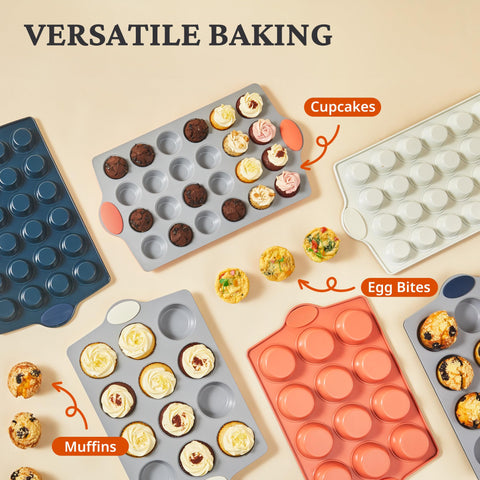 BRONYPRO 12-cup pan top view highlighting cup layout and even baking