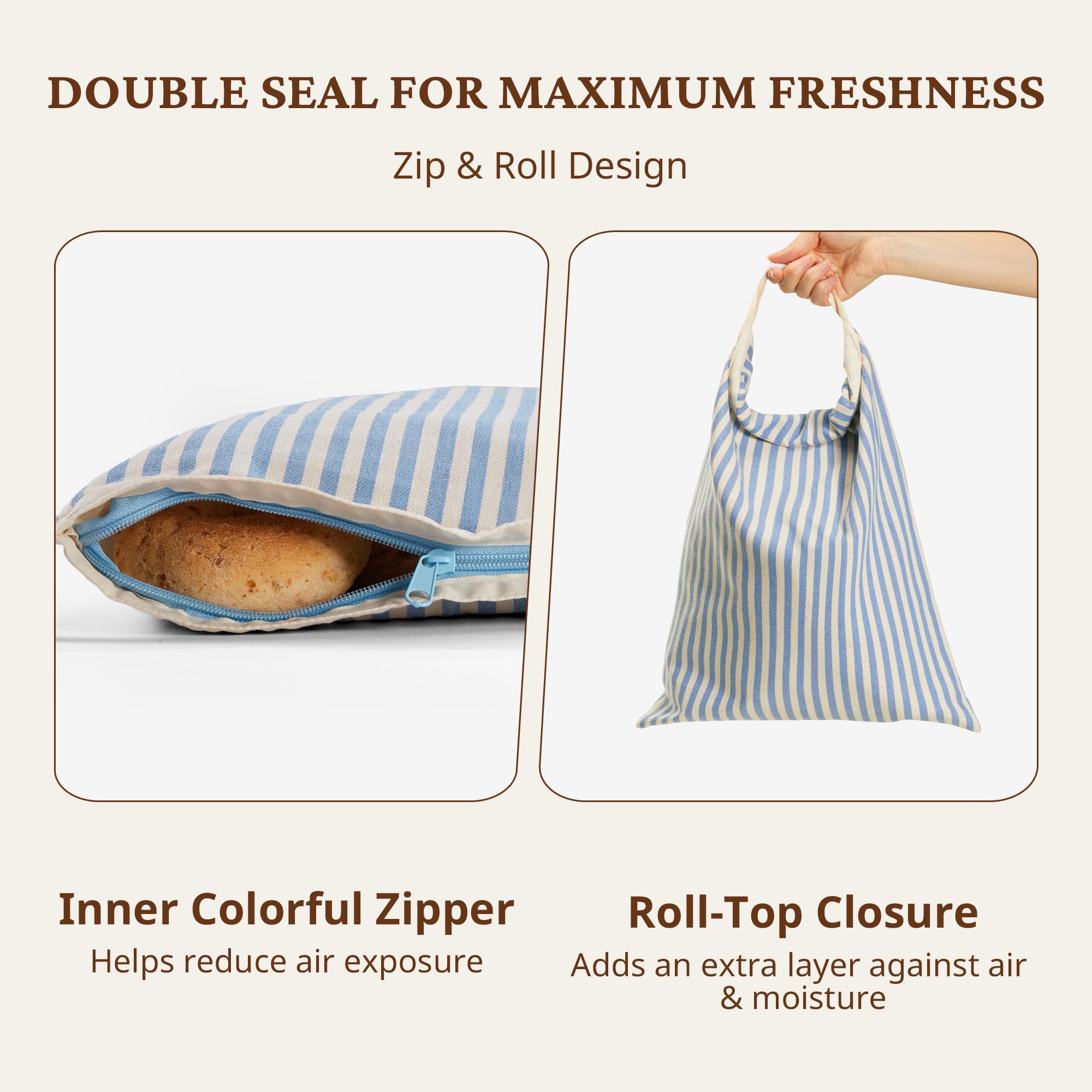 BRONYPRO open bag with sourdough loaf inside illustrating breathable storage