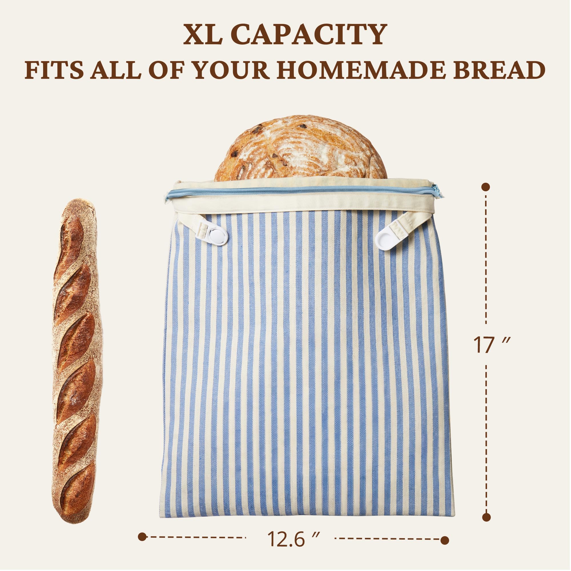 BRONYPRO bread bags staged on kitchen counter for sustainable lifestyle