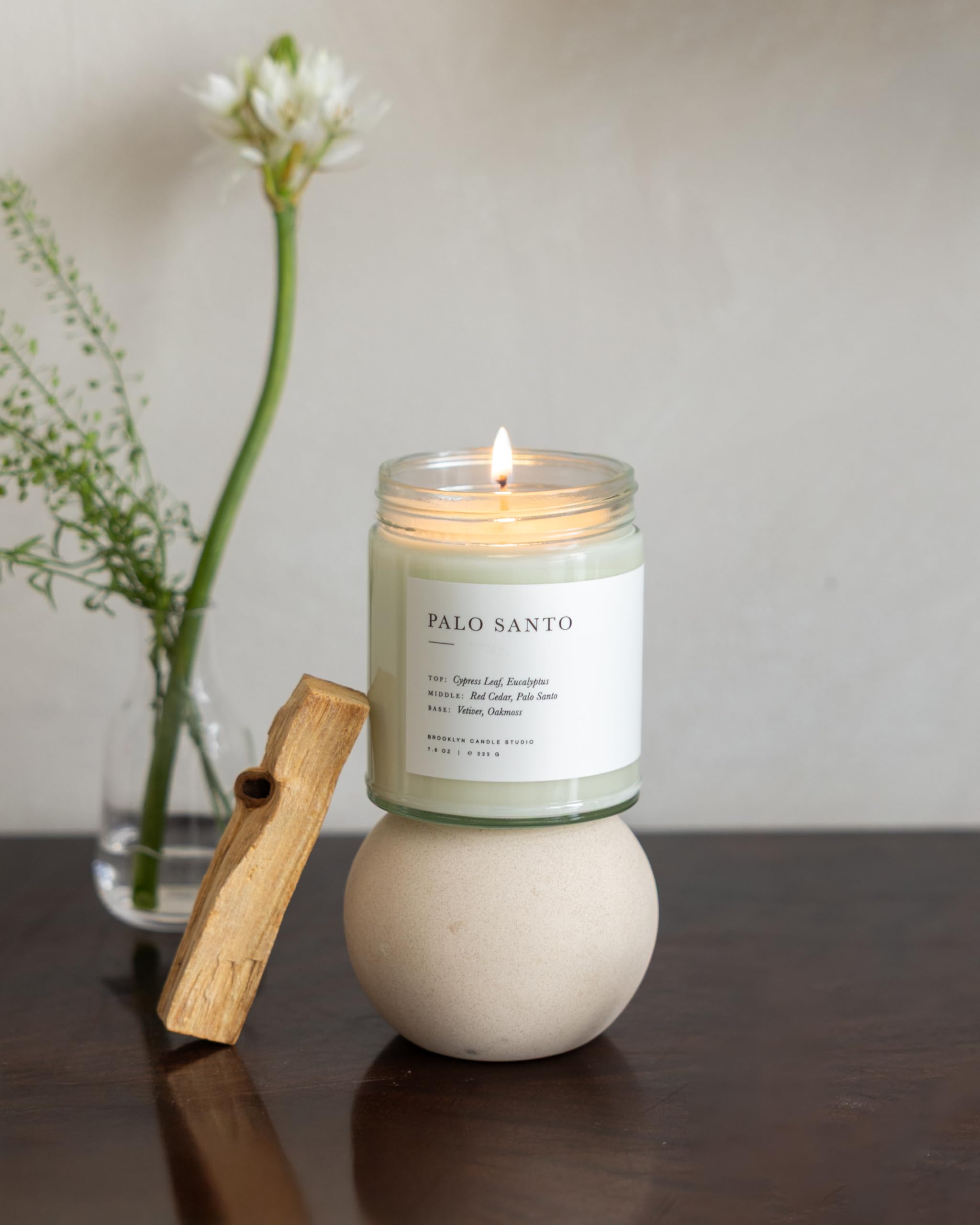 Brooklyn Candle Studio candle on coffee table adding calming atmosphere