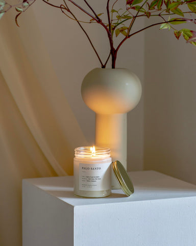 Brooklyn Candle Studio burning wick image demonstrating steady flame safety