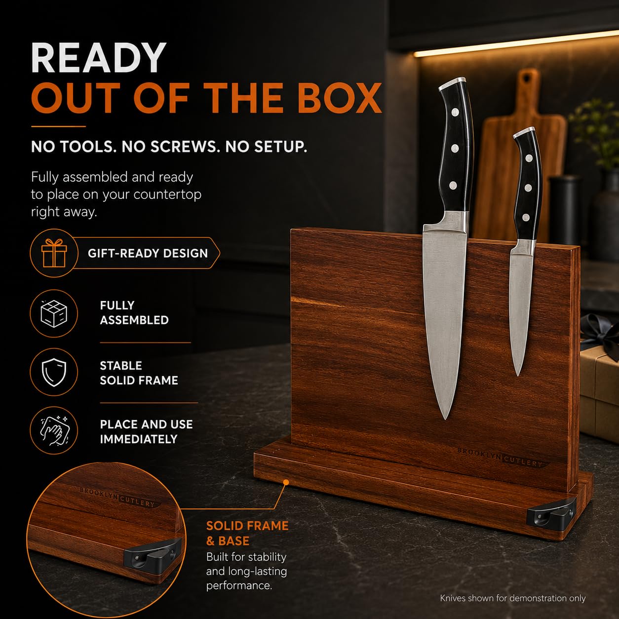 BROOKLYN CUTLERY size comparison with utensils showing space-saving benefit